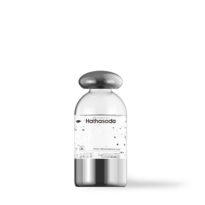 Hathasoda 600 ml carbonating bottle in clear PET with a stainless-steel base and cap
